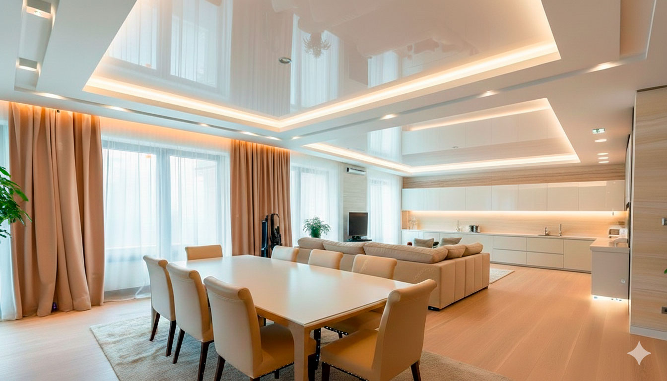 Глянцевые потолки